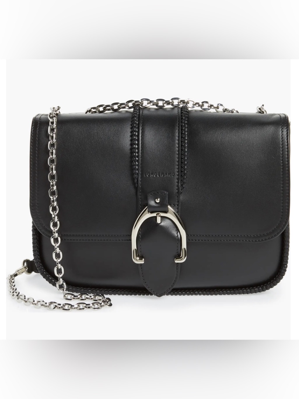 Longchamp Small Leather Crossbody Bag - Black
